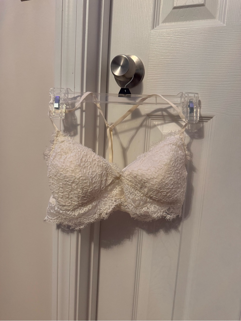 aerie Cream Lace Bralette with Scalloped Trim